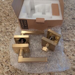 Brushed Brass Square Privacy Door Thumbturn